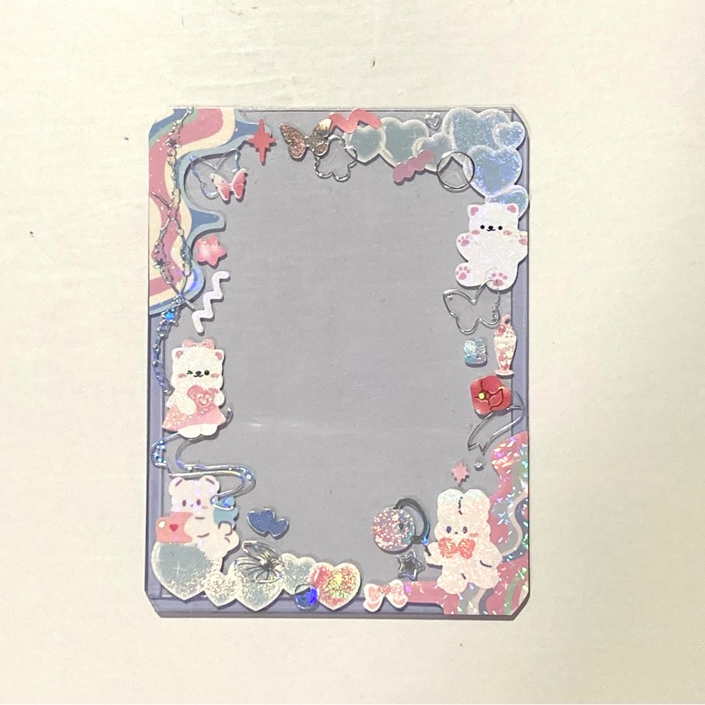 Decorated toploader blue and pink